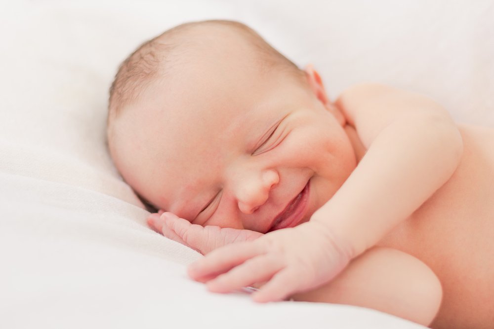 smiling newborn