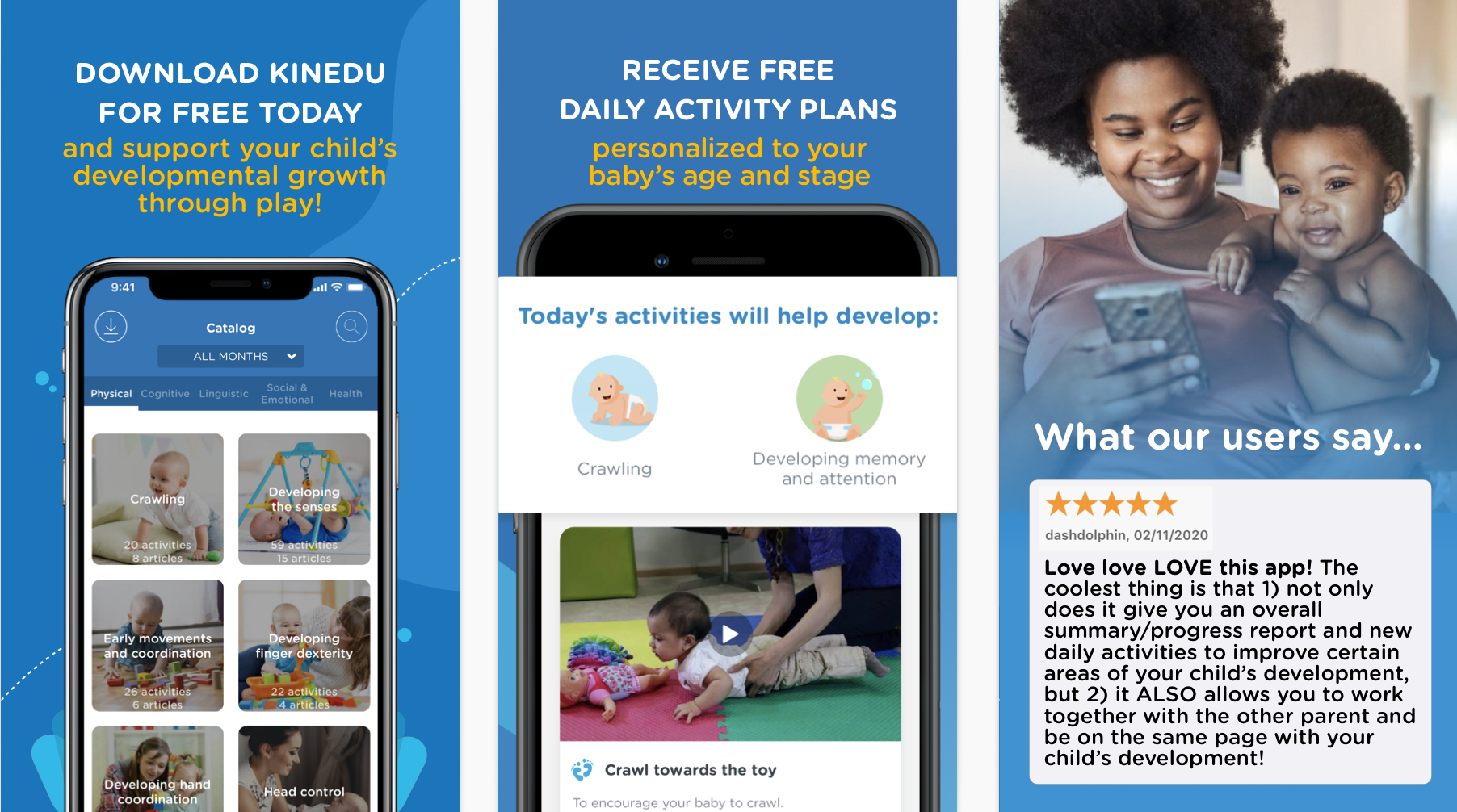 Kinedu is a free baby development app